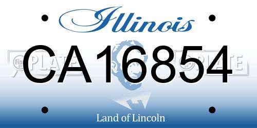 CA16854 Illinois License Plate