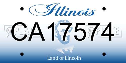 CA17574 Illinois License Plate