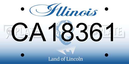 CA18361 Illinois License Plate