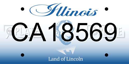 CA18569 Illinois License Plate