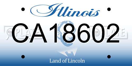 CA18602 Illinois License Plate