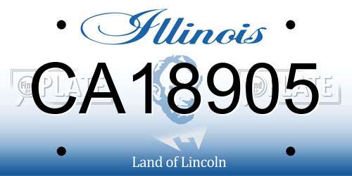 CA18905 Illinois License Plate