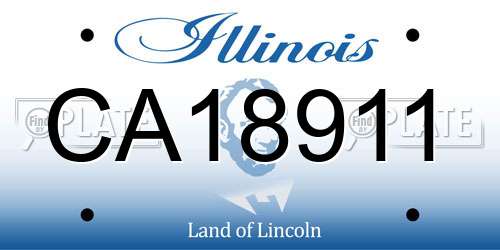 CA18911 Illinois License Plate