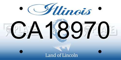 CA18970 Illinois License Plate