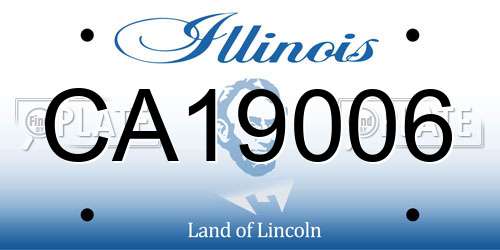 CA19006 Illinois License Plate