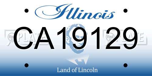 CA19129 Illinois License Plate