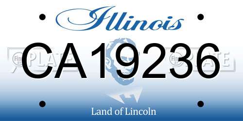CA19236 Illinois License Plate