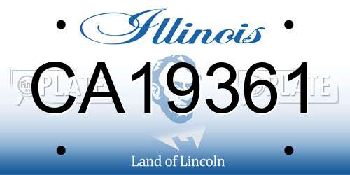 CA19361 Illinois License Plate