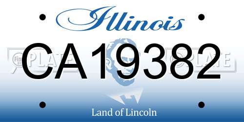 CA19382 Illinois License Plate