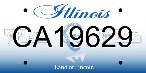 CA19629 Illinois License Plate
