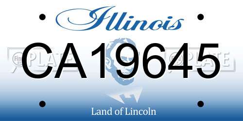 CA19645 Illinois License Plate
