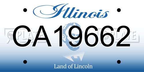 CA19662 Illinois License Plate