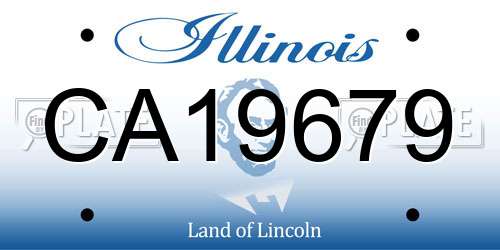 CA19679 Illinois License Plate