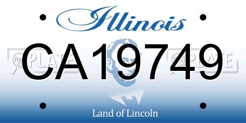 CA19749 Illinois License Plate