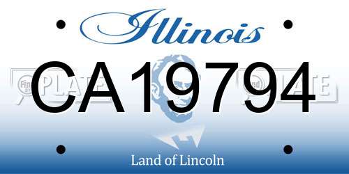 CA19794 Illinois License Plate