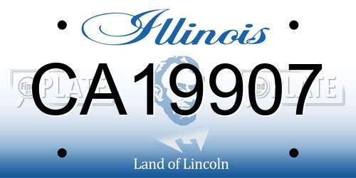 CA19907 Illinois License Plate
