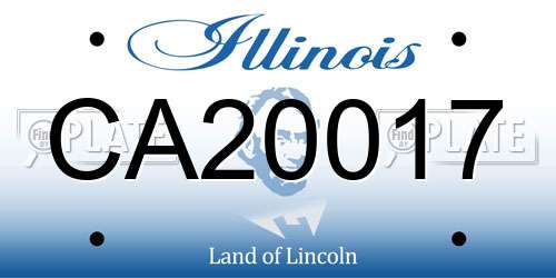 CA20017 Illinois License Plate