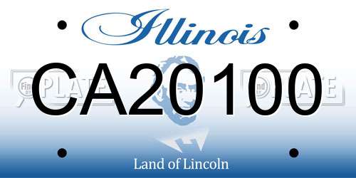 CA20100 Illinois License Plate