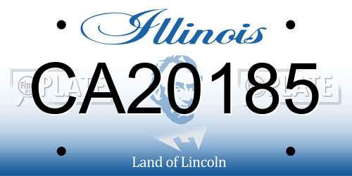 CA20185 Illinois License Plate