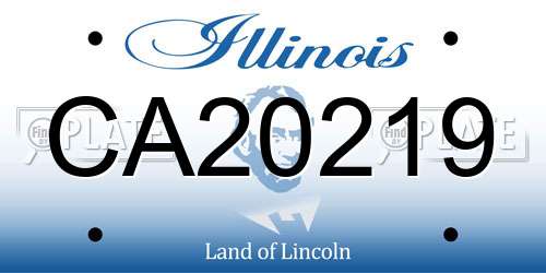 CA20219 Illinois License Plate