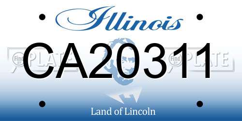 CA20311 Illinois License Plate