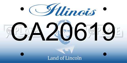 CA20619 Illinois License Plate
