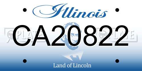CA20822 Illinois License Plate