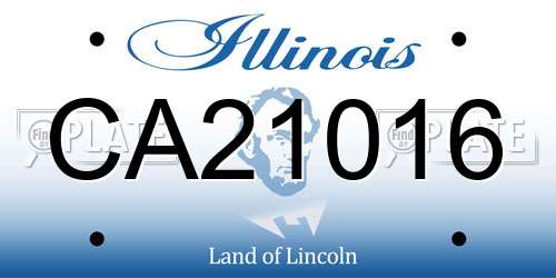 CA21016 Illinois License Plate