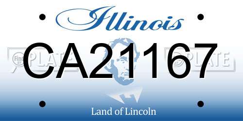 CA21167 Illinois License Plate