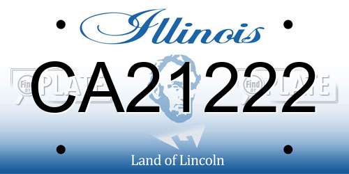 CA21222 Illinois License Plate