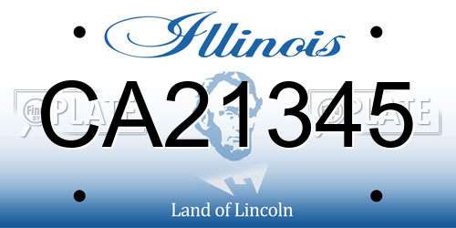 CA21345 Illinois License Plate