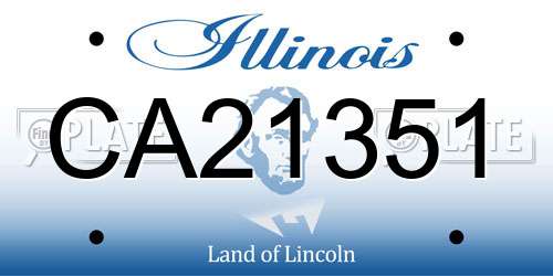 CA21351 Illinois License Plate