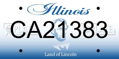 CA21383 Illinois License Plate
