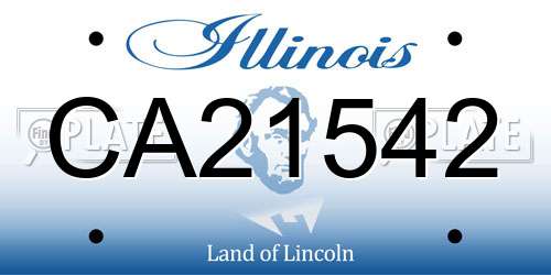 CA21542 Illinois License Plate