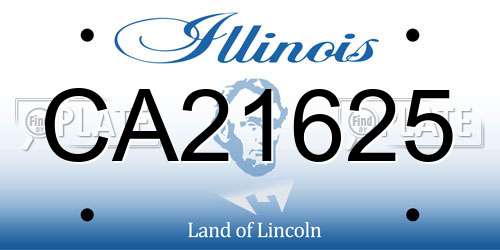 CA21625 Illinois License Plate