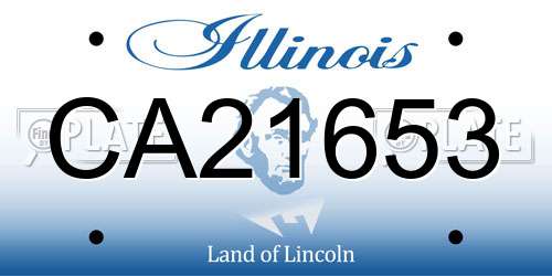 CA21653 Illinois License Plate