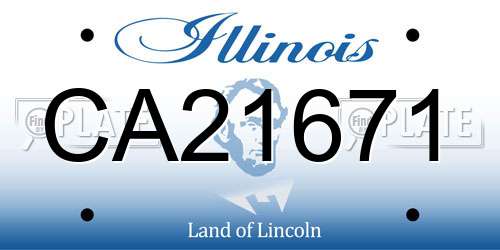 CA21671 Illinois License Plate