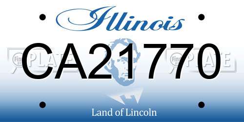 CA21770 Illinois License Plate