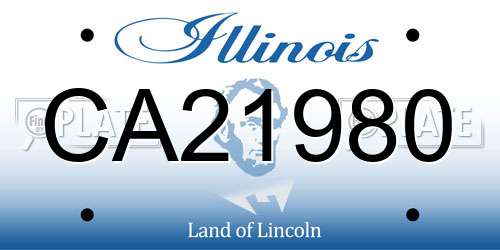 CA21980 Illinois License Plate