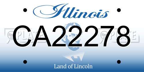 CA22278 Illinois License Plate