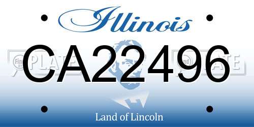 CA22496 Illinois License Plate