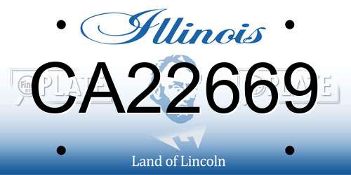 CA22669 Illinois License Plate