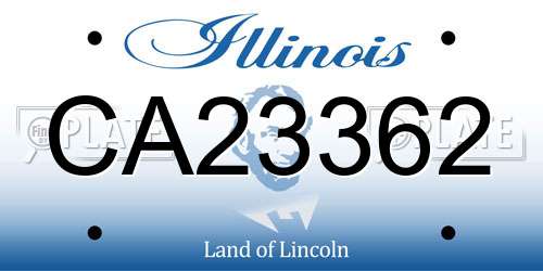 CA23362 Illinois License Plate