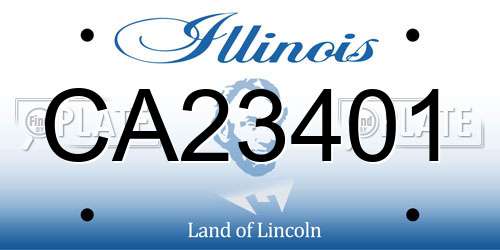 CA23401 Illinois License Plate