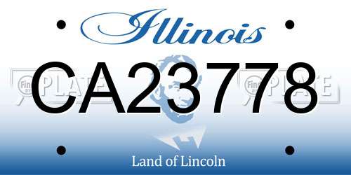 CA23778 Illinois License Plate