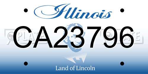 CA23796 Illinois License Plate