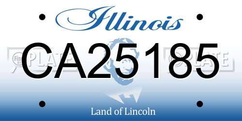 CA25185 Illinois License Plate