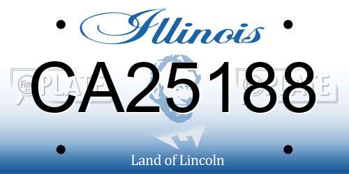 CA25188 Illinois License Plate