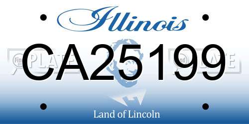 CA25199 Illinois License Plate