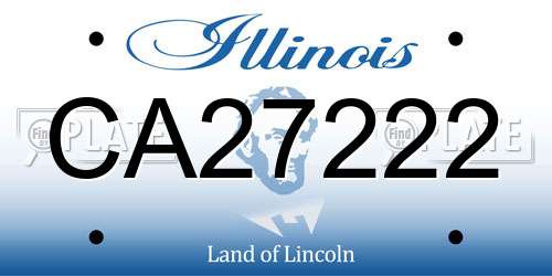 CA27222 Illinois License Plate